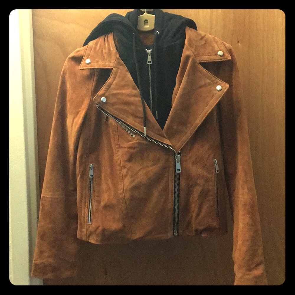 NWT 7 For All Mankind Suede Moto - cognac 🍁🍁🍁